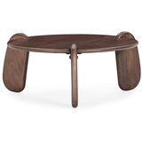 MOME Temno rjava okrogla klubska mizica iz masivnega manga ø 80 cm Tamira – Cene