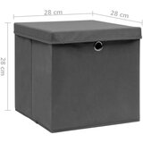vidaXL Škatle s pokrovi 10 kosov 28x28x28 cm sive | Shoptok.si
