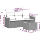  4-dijelni set vrtnih sofa od poliratana s jastucima crni | shoptok.hr