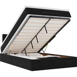 vidaXL Otomanski posteljni okvir z vzmetnico črn 120x200 cm žamet | Shoptok.si