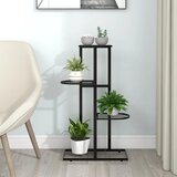 vidaXL Stalak za cvijeće s 4 razine 43 x 22 x 76 cm crni metalni Cijene