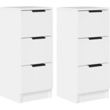  Komode 2 kom bijele 30 x 30 x 70 cm od konstruiranog drva | shoptok.hr