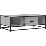  Stolić za kavu boja hrasta sonome 100x57x35 cm od drva i metala | shoptok.hr