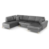 Cosmopolitan Design Svijetlo siva baršunasti sklopiva/s prostorom za odlaganje kutna garnitura (s lijevim kutom/u obliku slova "U") Kyoto – | shoptok.hr