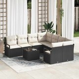  Set sofe s jastukom 9 pcs Crna i Krema poliratan | shoptok.hr