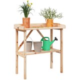  Stol za biljke s policom 78 x 38 x 82,5 cm od masivne jelovine | shoptok.hr
