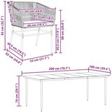 vidaXL 7-dijelni vrtni blagovaonski set s jastucima crno | shoptok.hr