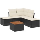  6-dijelni set vrtnih sofa s jastucima crni od poliratana | shoptok.hr