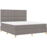  LED Box Spring Krevet Sivo-smeđa 180 x 200 cm tkanina | Eponuda.ba
