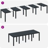 vidaXL 9-delni vrtni jedilni set s blazinami antracitne barve poli ratana | Shoptok.si
