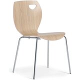  Školjkast stol Laura, možnost zlaganja, DE 4 kosi, hrast/krom | Shoptok.si