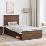  Okvir za krevet s uzglavljem Smeđi hrast 90 x 190 cm | shoptok.hr