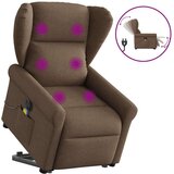 vidaXL Električni masažni naslanjač s funkcijo vstajanja rjav, (21824582) | Shoptok.si