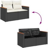 vidaXL 9-dijelni set vrtnih sofa s jastucima crni od poliratana bagrem | shoptok.hr