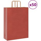vidaXL Papirnate vrećice 50 kom s ručkama crvene 32x12x42 cm cijene