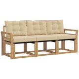 vidaXL Zunanja garnitura za sedenje z blazino 3 pcs Bela in bež, (5000280010) | Shoptok.si