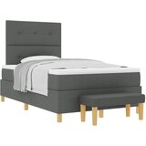 vidaXL Box Spring Krevet s Madracem i Klupom Tamno Siva 120x200 cm Tkanina Cijene