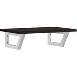  Zidna polica za umivaonik od čelika i masivne hrastovine Smeđa 60 x 40 x 2 cm | shoptok.hr