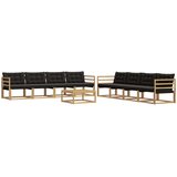 Set vanjskih sofa 9 pcs Bijela i crna 79 x 79 x 37 cm | shoptok.hr