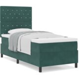 Box Spring Krevet s Madracem Tamno Zelena 90x200 cm Baršun | shoptok.hr