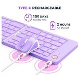 MeeTion BTK001 sklopiva, punjiva bež.tastatura, ljubičasta | Eponuda.com