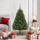 vidaXL Umestno božično drevo z LED lučmi Zelena 120 cm PVC in kovina | Shoptok.si