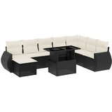 Maison Chic Seti vrtnega pohištva - Vrtna garnitura - Vrtni pohištvo set 9-delna z blazinami črn poli ratan, (21805030) | Shoptok.si
