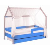 Made in Poland Krevet kućica sa fiokom i dušekom 180x80cm Domek svetlo plavi-bukva | ePonuda.com