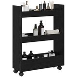  Uska kolica za pohranu Crni hrast 60 x 22 x 80 cm | shoptok.hr