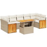 Maison Chic Seti vrtnega pohištva - Vrtna garnitura - Vrtni pohištvo set 8-delna z blazinami bež poli ratan, (21798773) | Shoptok.si