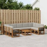  Set vanjskih sofa 10 kom. Prirodna i svjetlosiva | shoptok.hr