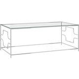 vidaXL Klubska mizica srebrna 120x60x45 cm nerjaveče jeklo in steklo Cene