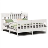  Posteljni okvir brez vzmetnice bel 200x200 cm trdna borovina, (21609678) | Shoptok.si