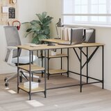 vidaXL Pisalna miza sonoma hrast 139x139x75 cm inženirski les Cene