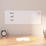 vidaXL Zidna magnetna ploča bijela 80 x 30 cm od kaljenog stakla | shoptok.hr