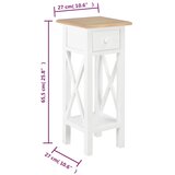  280057 Side Table White 27x27x65,5 cm Wood | shoptok.hr