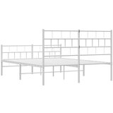 vidaXL Kovinski posteljni okvir z vzglavjem in vznožjem bel 140x200 cm | Shoptok.si