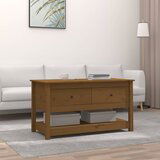 The Living Store Klubska mizica medeno rjava 102x49x55 cm trdna borovina - Klubska Mizica, (21574572) | Shoptok.si