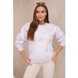 Kesi Insulated cotton sweatshirt with decorative bows, beige melange | Shoptok.si