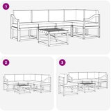  Set vanjskih sofa 6 kom. Bijela i krem Čvrsto drvo akacije | shoptok.hr
