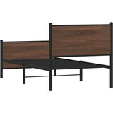  Metalni okvir kreveta bez madraca smeđi hrast 75x190 cm | shoptok.hr