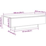  Stolić za kavu bijeli 100 x 49,5 x 31 cm od konstruiranog drva | shoptok.hr