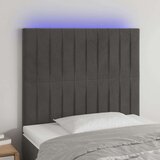  Posteljno vzglavje temno sivo 100x5x118/128 cm žamet, (20735503) Cene
