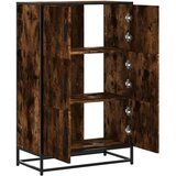 vidaXL Visoka ploča dimljeni hrast 68x35x106,5cm izrađeno drvo i metal | shoptok.hr