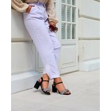 Resti Black women's sandals on a post with cubic zirconias Trieste - Footwear | shoptok.hr