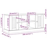  Klupa za cipele VIGO siva 106 x 35 x 40 cm od masivne borovine | shoptok.hr