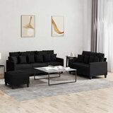  3-dijelni set sofa s jastucima crni od tkanine | shoptok.hr