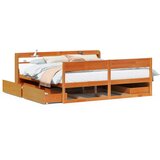  Okvir kreveta bez madraca voštano smeđi 200x200 cm od borovine | shoptok.hr
