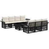  Sjedeća garnitura za vrt 8 kom. Crna i krem-bijela poliratan 100 x 55 x 73 cm | shoptok.hr