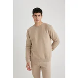 Defacto Regular Fit Crew Neck Basic Cotton Sweatshirt